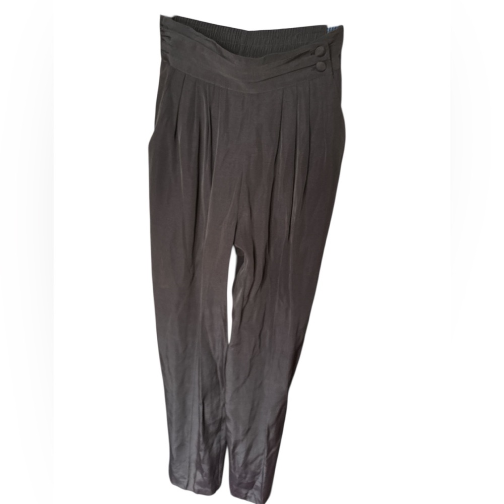 Vintage black Casablanca high waisted trousers pants big button loose fit 4